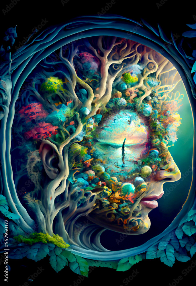 Fototapeta premium Generative AI abstract render of the love of nature