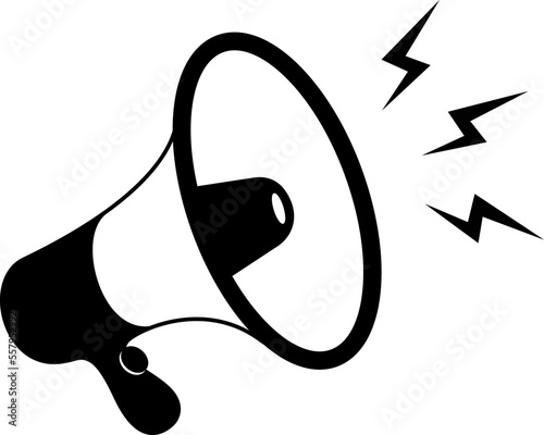 black and white horn on a transparent background