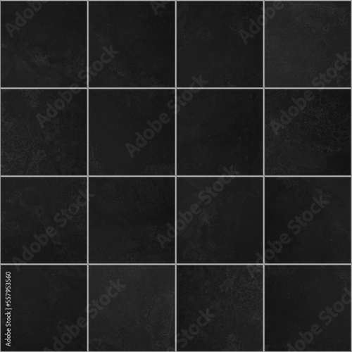 Ceramic black dark tiles seamless pattern background