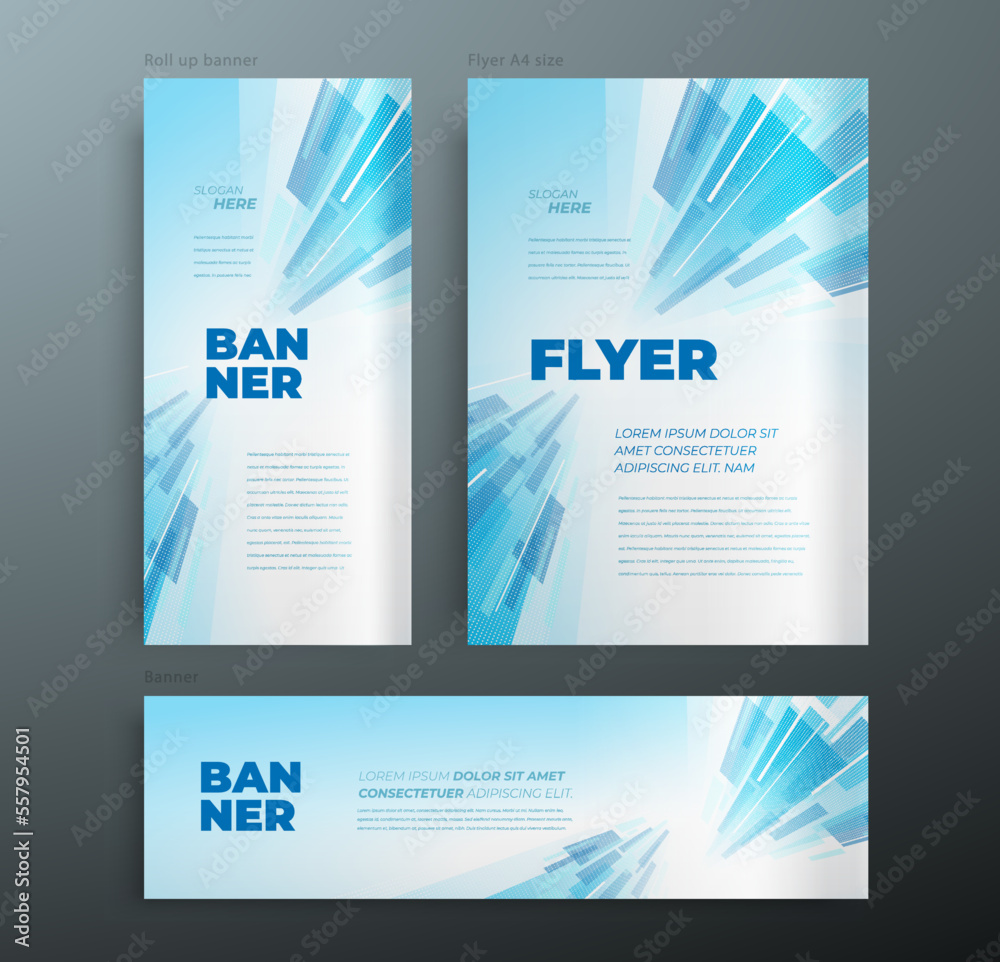Set cover template design Action lines future theme flyer and banners blue color Set cover template design Action lines future theme flyer and banners blue color