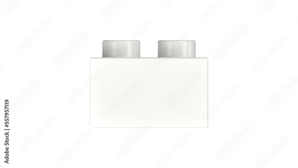 Bright White Block Isolated on a White Background. Close Up View of a Plastic Children Game Brick for Constructors, Side View. High Quality 3D Rendering with a Work Path. 8K Ultra HD, 7680x4320 Bright White Block Isolated on a White Background. Close Up View of a Plastic Children Game Brick for Constructors, Side View. High Quality 3D Rendering with a Work Path. 8K Ultra HD, 7680x4320