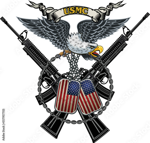 Army Dog Tag and American Eagle