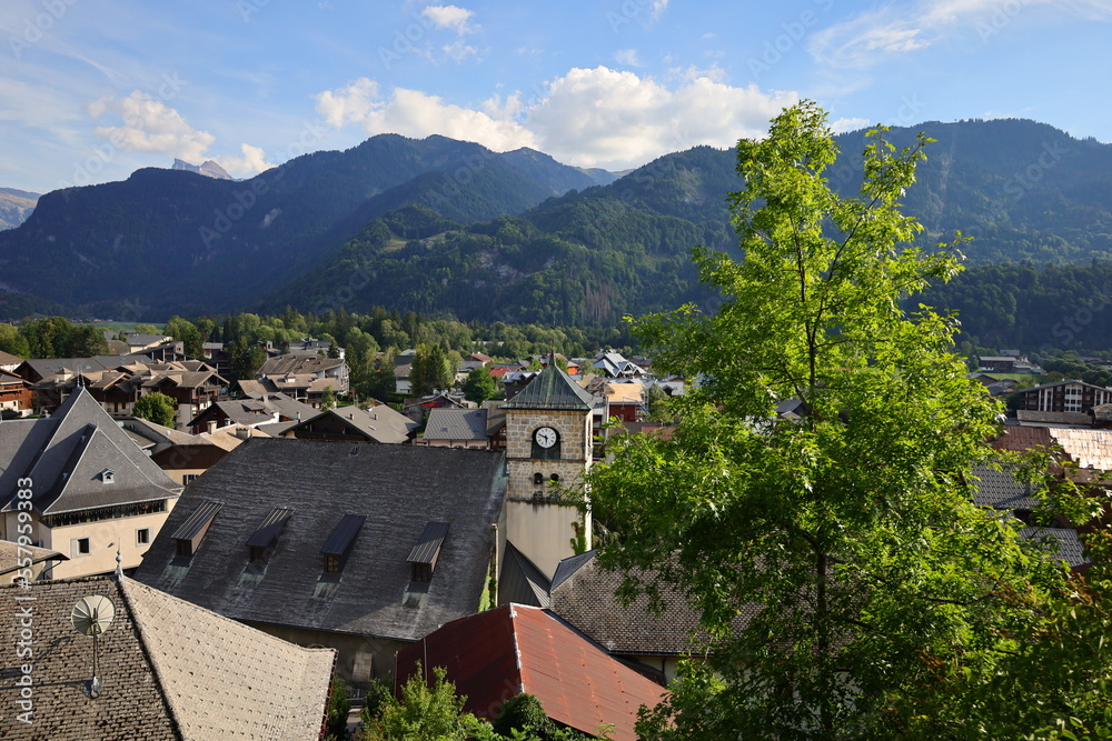 View on the commune of Samoëns in the Haute-Savoie department