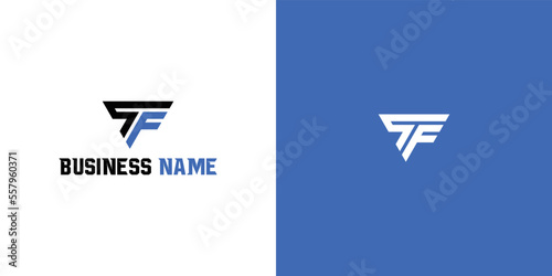 letter TF T F logo design vector template