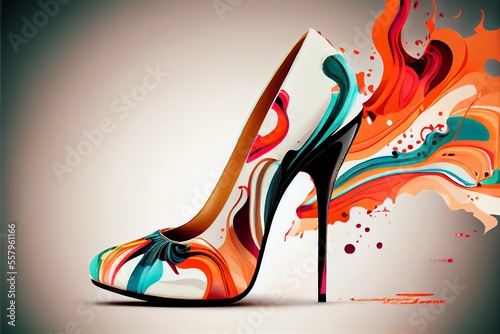 Valokuvatapetti Abstract high heel women's shoes. Fashion background