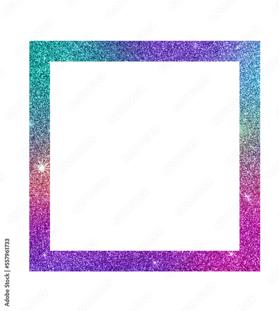 Glitter Geometric Square Frame