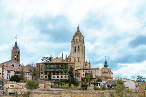 Segovia, España. April 28, 2022: The Holy Cathedral Church of Our Lady of the Assumption and of San Frutos de Segovia