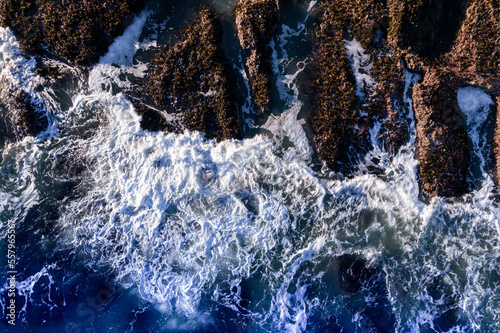 Coast of Scotland near Dunnottar Castle. View from above