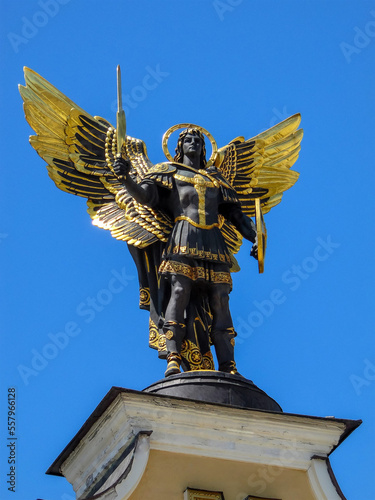 monument to Archangel Michael in Kyiv, Ukraine 