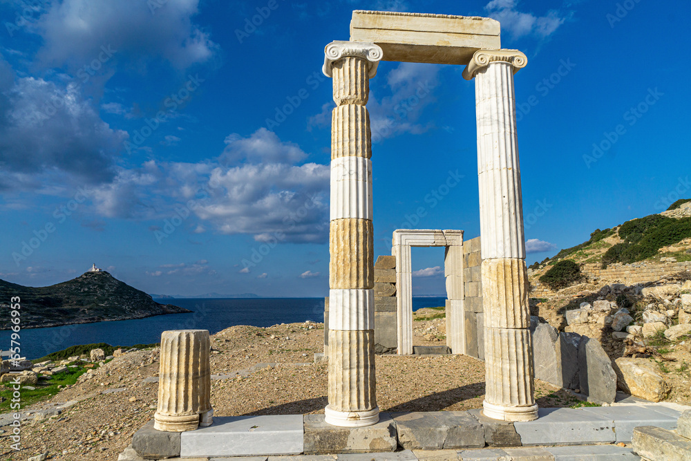 Fototapeta premium Amazing views from Knidos, which was a Greek city in ancient Caria in Asia Minor, Turkey, situated on the Datça peninsula, now known as Gulf of Gökova.