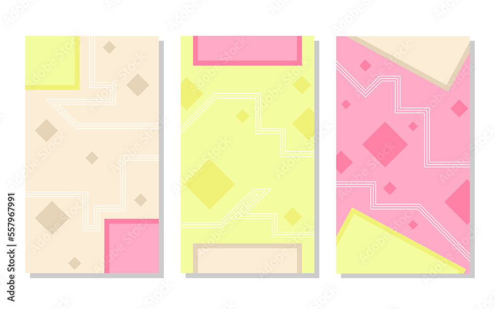 set of yellow, brown and pink abstract portrait background with square pattern and wavy lines. simple, flat and colorful. used for wallpaper, backdrop, social media stories and poster set of yellow, brown and pink abstract portrait background with square pattern and wavy lines. simple, flat and colorful. used for wallpaper, backdrop, social media stories and poster
