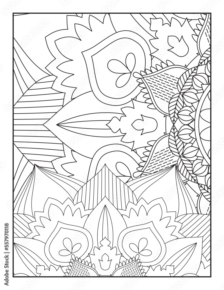 Obraz premium Flower, Mandala Coloring Page for Adult, Pattern Mandala Coloring Pages, Floral Mandala