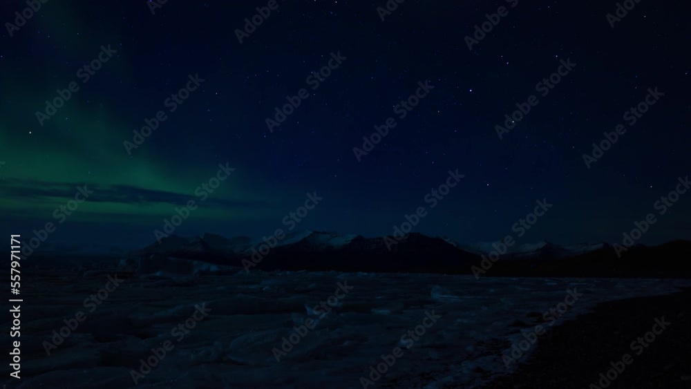 Timelapse aurora boreal islandia lago