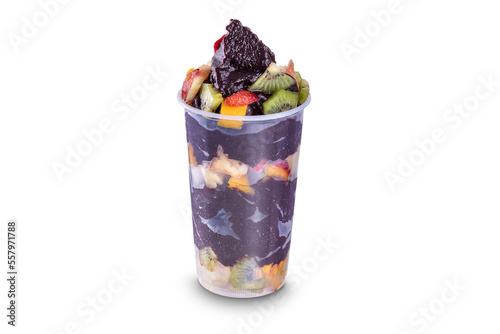 Açaí no copo com mix de frutas