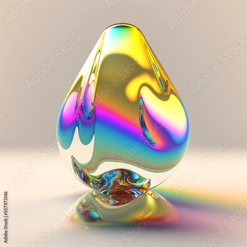 Colorful 3d fluid shape holographic gradient, y2k lava lamp geometric fluid blob art, dispersion effect glass 3d rendering, generative art