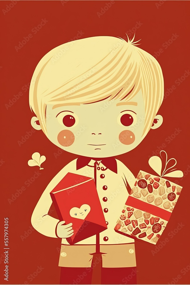 blond boy, spruce, gifts, garlands, vector, flat, Christmas themed AI assisted finalized in Photoshop by me blond boy, spruce, gifts, garlands, vector, flat, Christmas themed AI assisted finalized in Photoshop by me