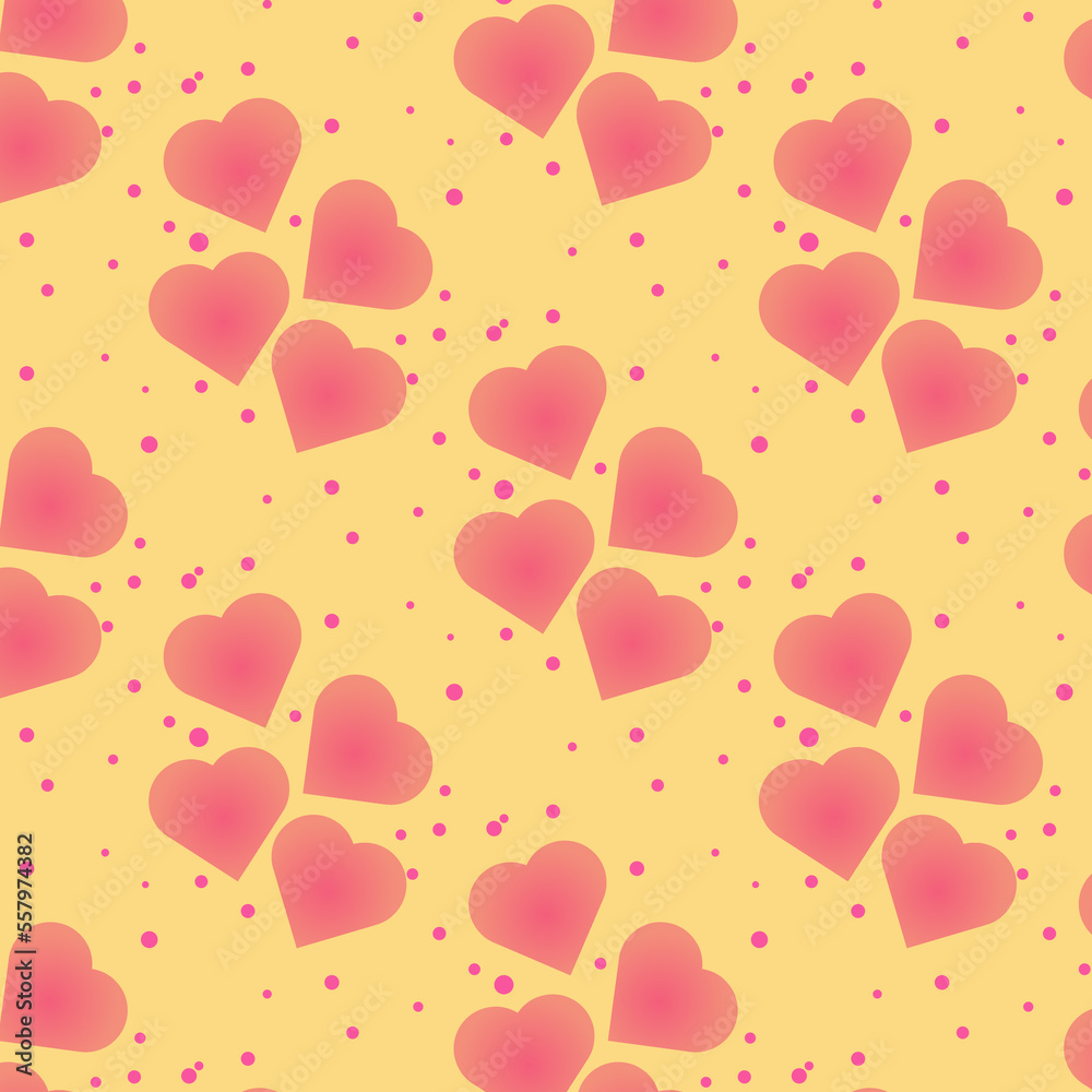 Romatic pattern. Pattern with gradient hearts. Pattern for St Valentines day.
