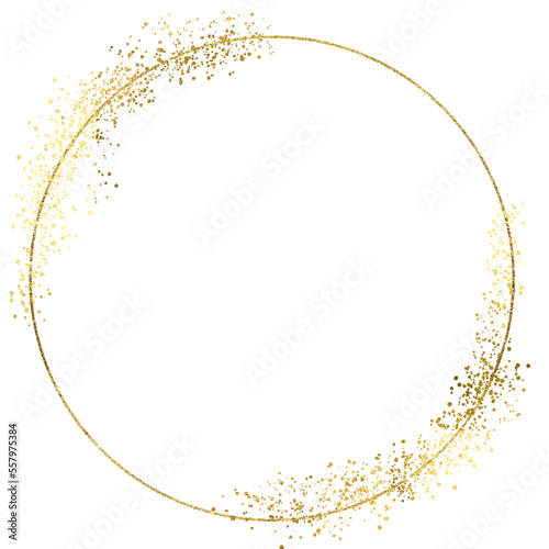 Fototapeta Naklejka Na Ścianę i Meble -  Gold Foil Frame gold splatter frames glitter,Gold  stroke on transparent background.