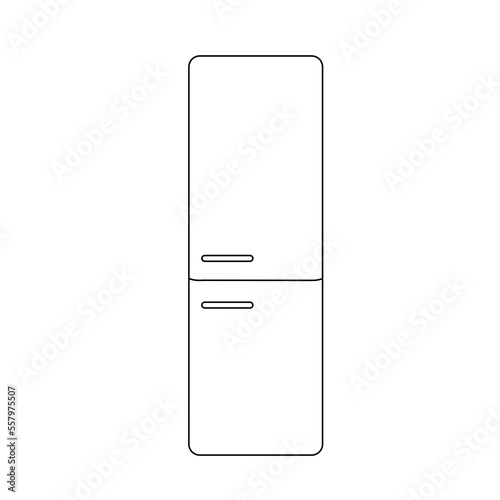 Simple flat kitchen fridge black line