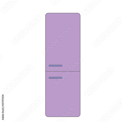 Simple flat kitchen fridge purple