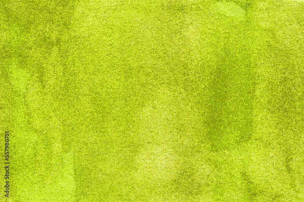 Fototapeta premium Watercolor light green background with spots and streaks. Hand-d