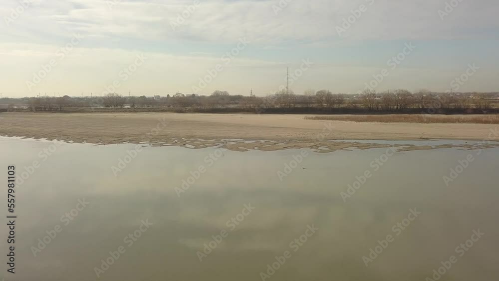 aerial view - flight across the Kuban river on a sunny winter day - flat video format (d-cinelike) aerial view - flight across the Kuban river on a sunny winter day - flat video format (d-cinelike)