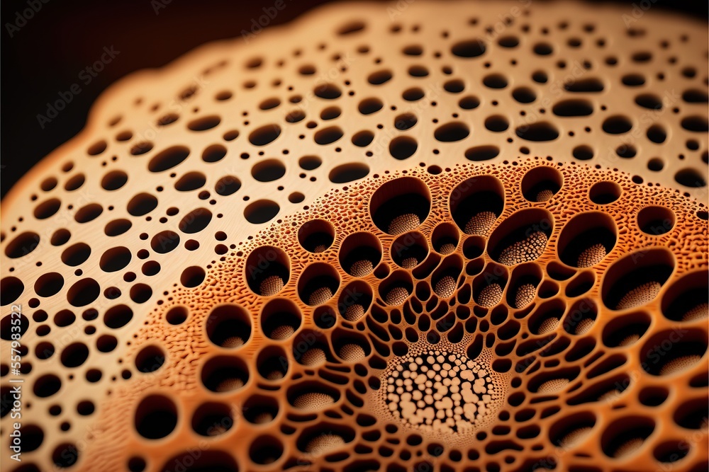 a close up view of a piece of art with holes in it's center and a