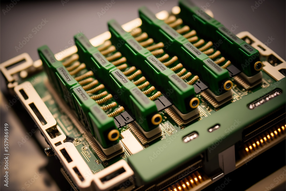 close up of computer circuit board, Generative AI close up of computer circuit board, Generative AI