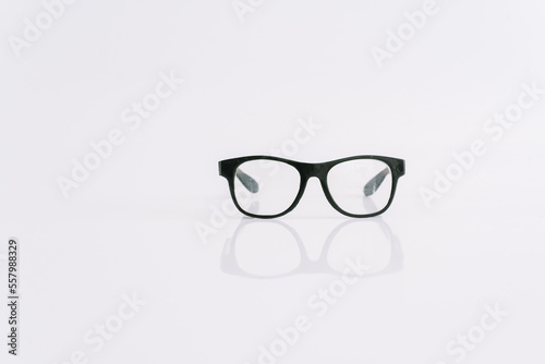 glasses on white background