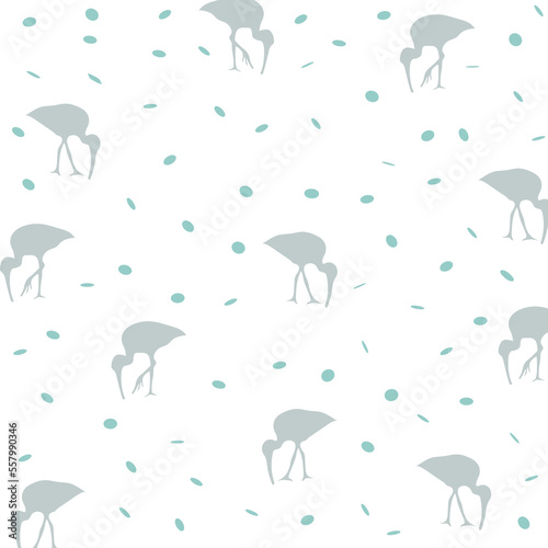 Birds and dotted vector pattern design. It can be used for fabric  textile related industry.