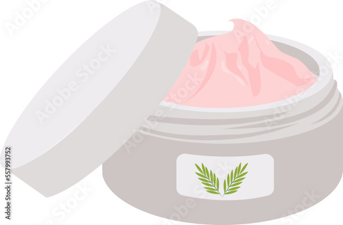 Set of tubes organic cosmetics. Collection of flowers, leaves and skincare. Vector illustration.