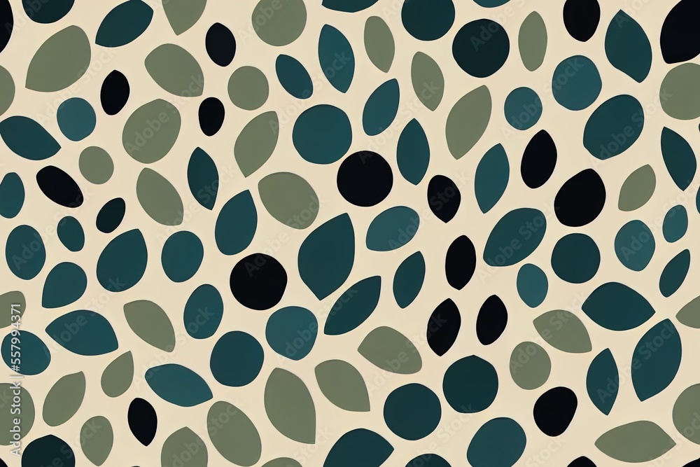 Patterns of leaves, grass, dots, stripes, and circles. Safari. Camouflage. Contemporary, seamless design. Ornamental plant. Experience in the arts Generative AI Patterns of leaves, grass, dots, stripes, and circles. Safari. Camouflage. Contemporary, seamless design. Ornamental plant. Experience in the arts Generative AI