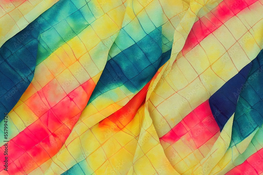 Fototapeta premium Color Scheme: Mango and Beige Geometric seamless abstract pattern. Generative AI