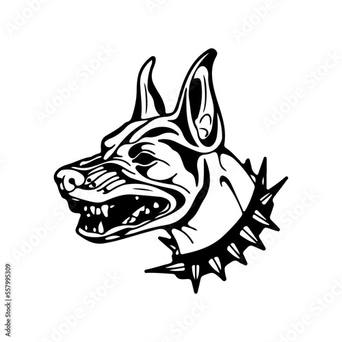 vector illustration of a scary dog