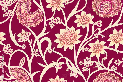 Paisley is an Indian flower design that is often used in textiles and home d   cor. Generative AI