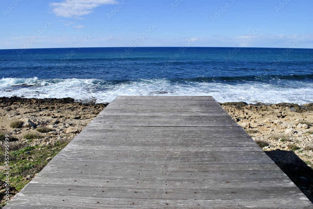 Wooden pier to the sea