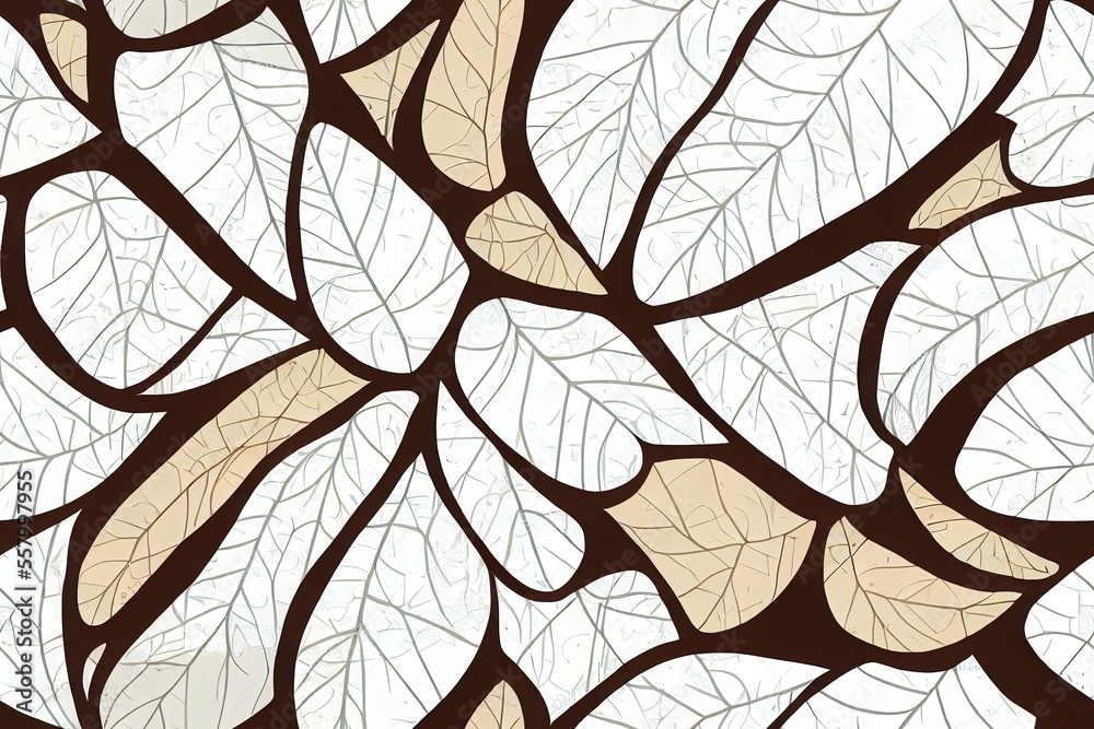 Seamless leaf pattern, Leaf abstract striped pattern. Stylish beige leaves that repeat seamlessly Generative AI Seamless leaf pattern, Leaf abstract striped pattern. Stylish beige leaves that repeat seamlessly Generative AI