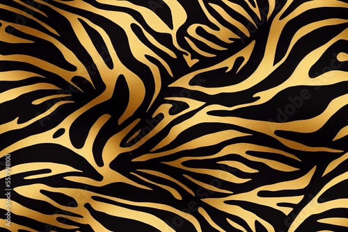 Patterns of tigers and zebras  animal prints drawn by hand  African designs Generative AI