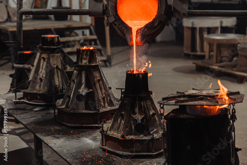 Making bells in a factory