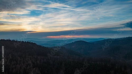 sunset in the mountains