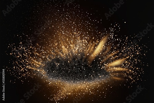 Abstract background with gold and silver particle. Generative AI.