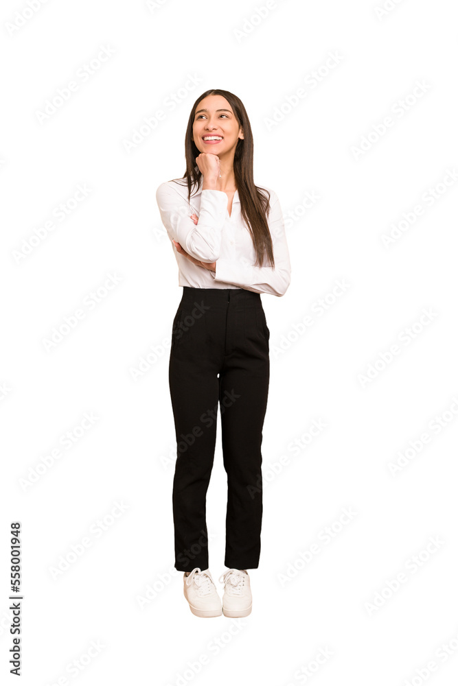 Young colombian woman standing full body cut out isolated Young colombian woman standing full body cut out isolated