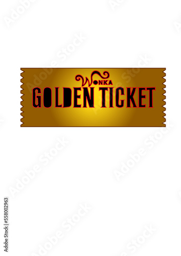 golden ticket from Willi Wonka Redesign 
