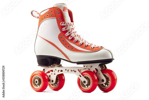 Orange and white retro roller skate (ai generated)