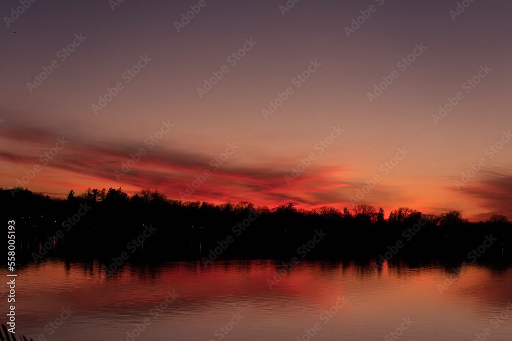 sunset over the river sunset over the river
