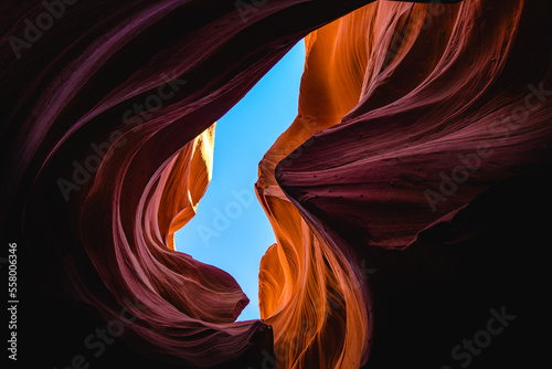 view up the antelope canyon