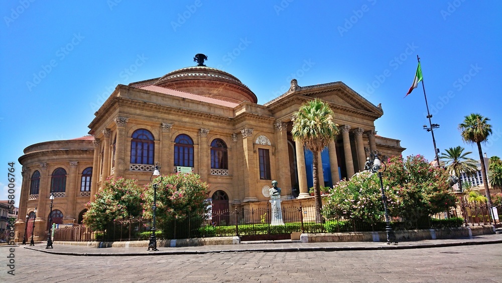 Théâtre Massimo Vittorio Emanuele, Palerme, Sicile, Italie.
