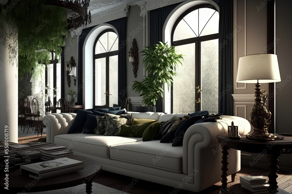 design of the interior, living room. Generative AI