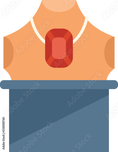 Ruby auction icon flat vector. Buy price. Judge process isolated