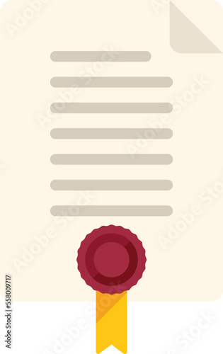 Diploma auction page icon flat vector. Price buy. Sell judge isolated